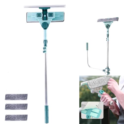 Hooha 水切りワイパー ガラススクイジー ガラスワイパー 伸縮式ワンド スクイージー 拭き ワイパー 網戸 高所掃除 スクイジー 両面ガラスクリーニングキット 浴槽/台所/窓/キッチンなどの掃除に適用 多用途 スクイジー 日本語説明書付き