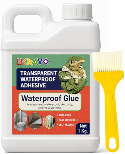 Image of UCRAVO Transparent Waterproof Adhesive Sealant 1 Kg |Epoxy Resin Waterproof Glue for Roof Leakage Repair Crack Filler & Waterproofing Agent for Flooring,Walls,Pipes,Tiles,Bathrooms & Outdoor Surfaces