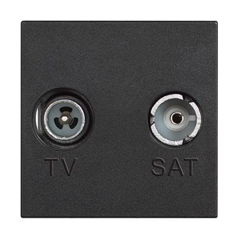 Base coaxiale TV/R-SAT finalapante BTICINO en finition haut de gamme Classia Dark