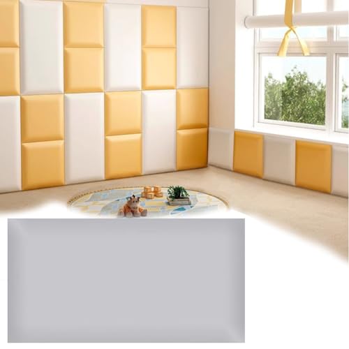HEFJIAYCIQ Upholstered Wall Panels, 3D Anti-Collision Wall Panel, Self-Adhesive Bedroom/Living
