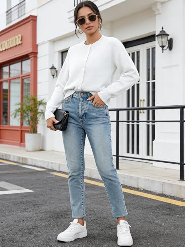 Image of Ibeauti Cropped Cardigan Sweaters for Women 2026 Trendy Spring Y2k Outfit Long Sleeve Button up Open Front Short Knit Sweater