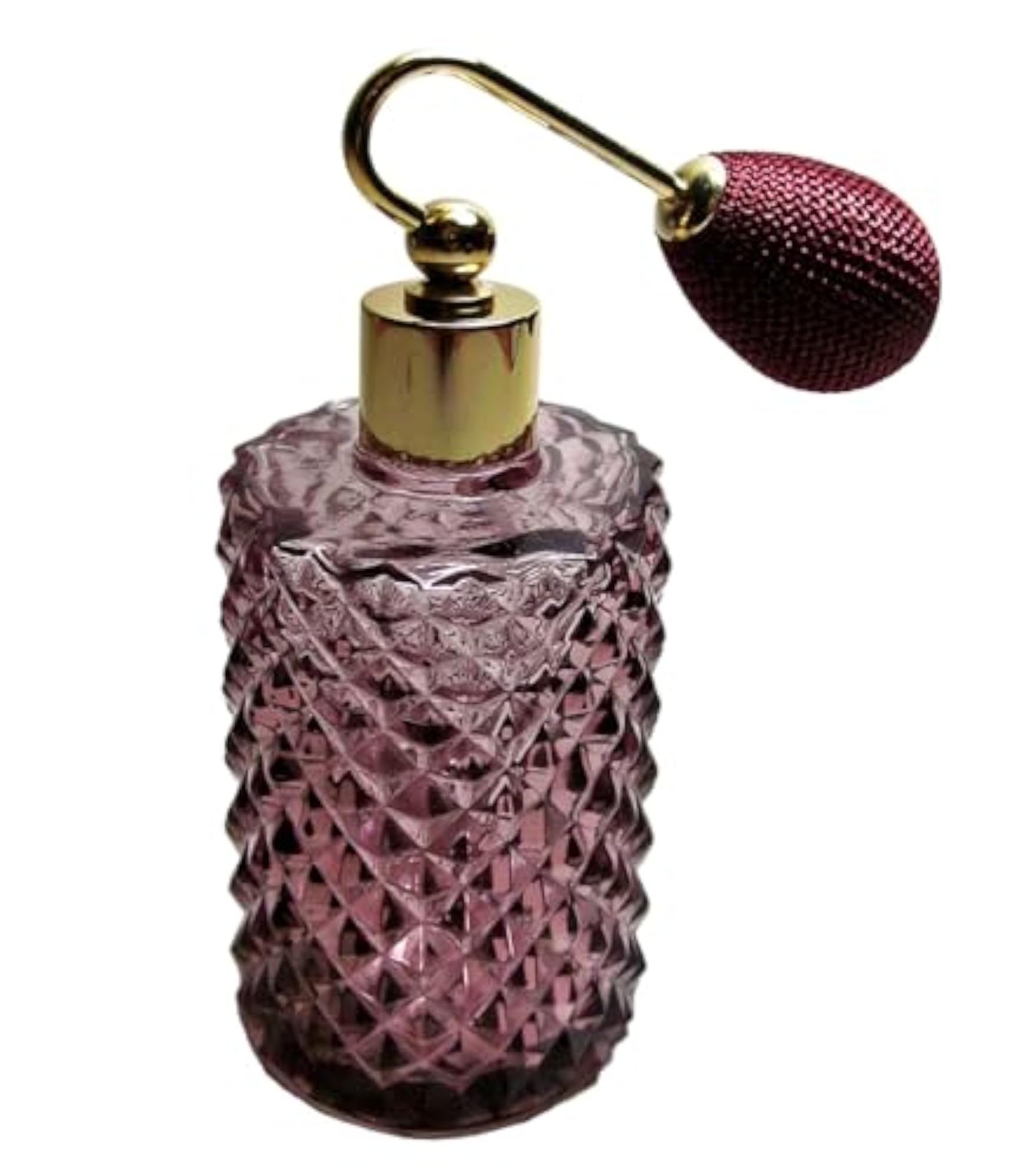 Refillable Perfume Atomizer with Burgundy Squeeze Bulb
