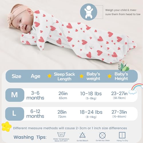 Image of ZIGJOY Swaddle Sleep Sack 6-12 Months, 1.0 Tog Cotton Baby Swaddle Blanket