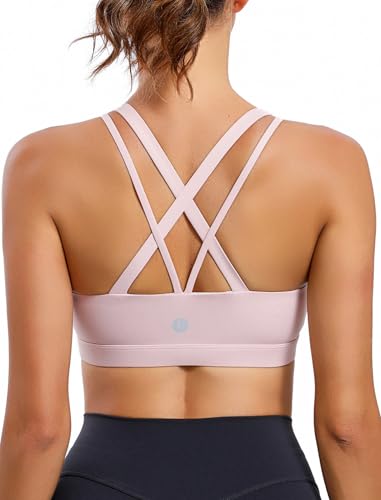 Image of RUNNING GIRL Sports Bras for Women,Padded Strappy Sports Bras Criss-Cross Back Medium Support Sports Bras with Removable Cups