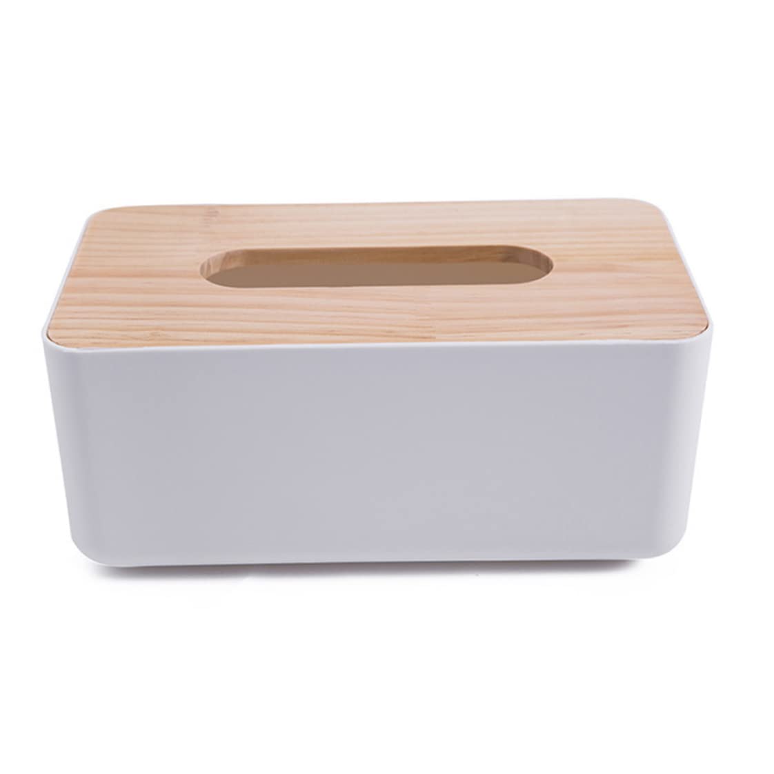 Facial Tissue Dispenser Box Cover Holde Bamboo Tissue Box White Cover Holder Case Napkin Holder Organiser Tissue Box Holder Storage Organizer Rectangle Dryer Sheet Container for Home
