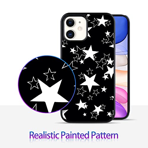 Bonoma For Iphone 11 Stars Case, Aesthetic White Stars Print Slim Anti-Scratch Shockproof Skid Bumper Anti-Dropping Full Body Protective Case For Iphone 11 6.1 Inch #TOP1