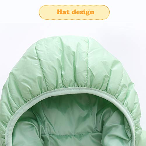 Baby Candy Colour Lightweight Down Jacket Boys Girls Winter Puffer Coat Windproof Solid Hoodie Down Jacket 5-6X Light Green #TOP6