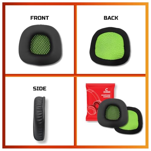 Image of Crysendo Headphone Cushion for Boat Rockers 510 Headphones | Replacement Ear Cushion Foam Cover Ear Pads Soft Cushion | PU Leather & Soft Foam (Black+Green)