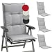 Beautissu Set di 4 Cuscini per Sdraio e Sedia da Giardino Base HL 120x50x6cm Cuscini per Sedia reclinabile ed Esterni, Imbottito, Grigio Chiaro
