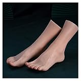 Silikonowa stopa Symulacja Model stóp Plantacz Zmarszczki Prawdziwe nogi Wyświetlacz Nail Art Costume Rekwizyty Silikon Generuj dobre uczucie dotyku(Heatable Toes Bone,One pair)