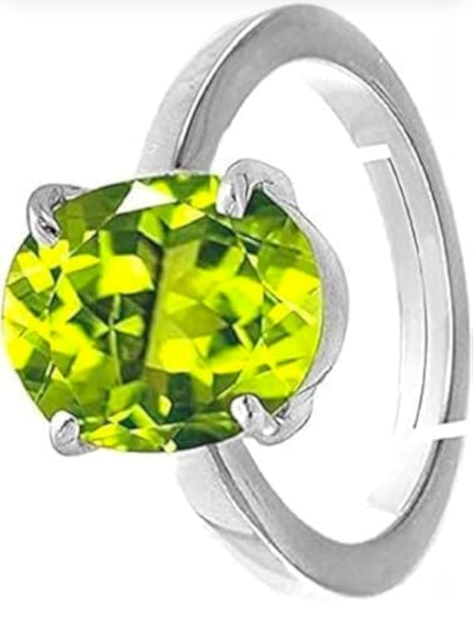 7.65 Ratti Peridot Wedding Style Ring, Fine Gemstone