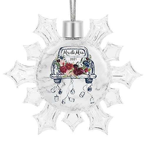 Igoga Sports F36-SDGJ_9X10.5CM_05 Red Flower In Car First Christmas As Mr & Mrs Ornament Gift cover