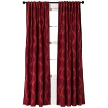 Threshold Jacquard Ikat Window Panel - Red 54" x 84" [One Window Panel]