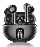 Wireless Earbuds, Bluetooth 5.4 Headphones with Deep Bass Stereo, 50H Playback Ear Buds Clear Calls with LED Power Display, Wireless Headphones with Noise Cancelling Mic, IP7 Waterproof, USB-C, Black