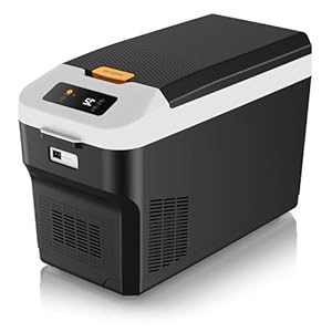 Brandson - Kühlbox elektrisch mit Kompressor - XXL 27 Liter – 12v 230v - zwei Fächer – starke Kühlleistung – zwei Betriebsmodi – Gefrierbox Gefriertruhe mit ECO-Modus – für LKW Auto Camping Boot