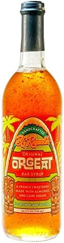 BG Reynolds Natural Tiki Cocktail Cane Syrup, Original Orgeat, 750 ml, Packaging May Vary