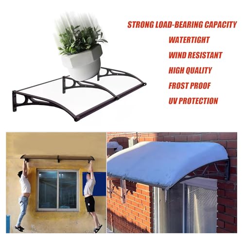 Auvent de porte d'entrée polycarbonate robuste contre les intempéries de votre façade - 6