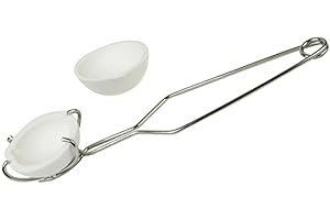 MegaCast Small Melting Ceramic Crucible Dish, 2-Piece Set with Whip Tongs