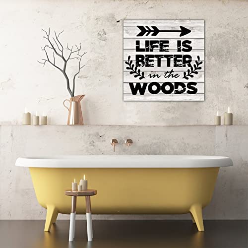 Plaque en bois déco moderne rétro maison 40x40 cm - 7