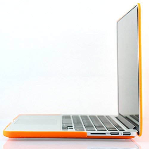 Image of Heartly Premium MacBook Flip Thin Hard Shell Rugged Armor Hybrid Bumper Back Case Cover for MacBook Pro 15 inch inch - Mobile Orange
