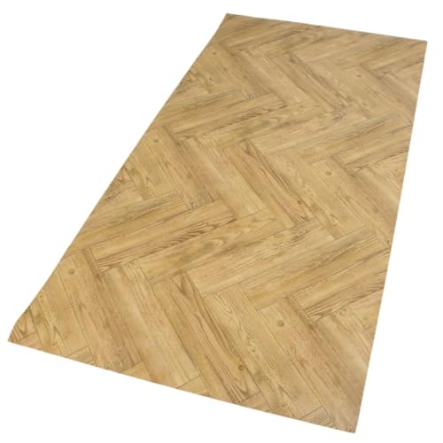 さるるの部屋 国産ダイニング1畳カーペット(クッションフロアー1畳) 木目調 約91x180cm ブラウン色系 柄おまかせ 工場裁断ロス 【日本製】 防汚・防水ラグマット フリーカットOK