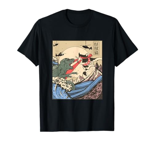 Catzilla vintage, gatito divertido, gato | Arte retro Camiseta