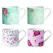 Royal Albert New Country Roses Modern Mugs, White, Set of 4