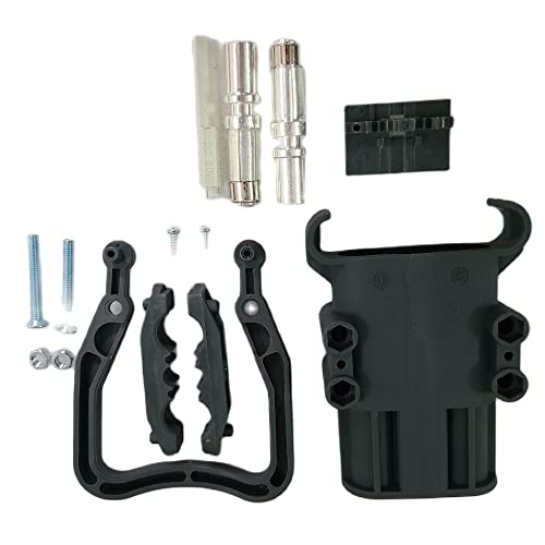 JWDAWN DIN 320A 150V Female Socket Battery Quick Connect Connector Euro Charger Plug with AUX Contacts Acid Resistant Power Connector for Golf Cart Forklift Pallet Truck (Without AUX)