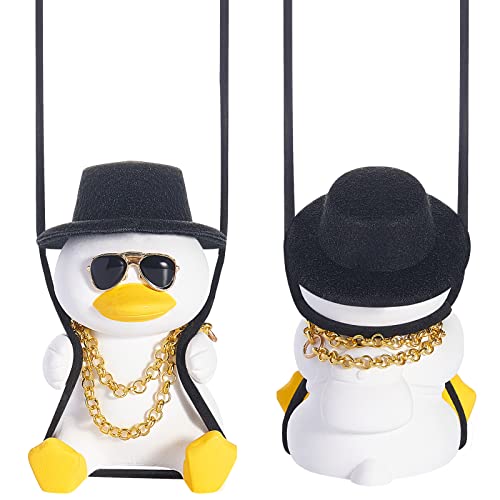 Swing Duck Car Hanging Ornament Cute Swing Duck Car Pendant Swing Duck Auto Decoration Flying Duck Rear View Mirror Accessories for Car Mirror Auto Interior Decoration Accessories (Funny Style)