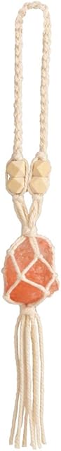 Decorative Hanging Ornaments Handmade Raw Himalayan Salt Car Accessories Car Charm Rear View Mirror Car Ornament Gift for Her Pendant Ornaments for Home Decoration (Pink)