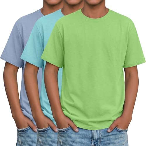 LessonZoo 3 Pack Boys Short Sleeve Shirts, 3-Color Set, 5-6 Years