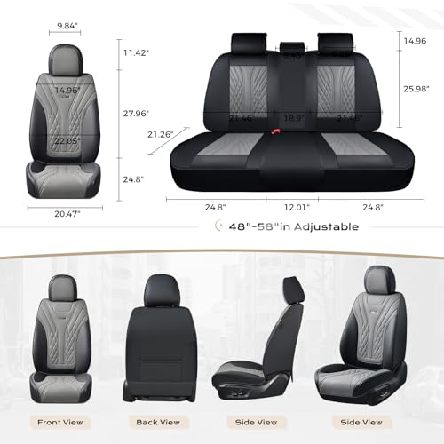 Image of Coverado Car Seat Covers, Car Seat Covers Front Seats, 2-Pack Front Seat Cover, Nappa Leather Waterproof Seat Covers, Car Seat Protectors, Automotive Seat Covers Universal Fit for Most Vehicles