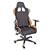 TPFLiving Premium XL Racing krzesło biurowe XL, krzesło gamingowe, fotel szefa, krzesło obrotowe Fire – krzesło do biurka z poduszką lędźwiową – krzesło do gry – obciążenie do 150 kg – sztuczna skóra – czarne/pomarańczowe