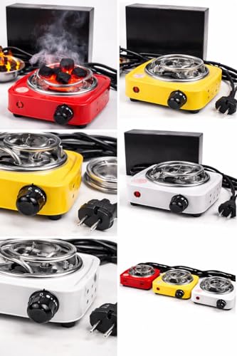 Image of Electric Coal Heater | 500W Charcoal Burner Hot Plate, Hookah Coal Burner with Coil Stove | Works With All Metal Utensils |Kitchen G-Coil Radiant Cooktop With 1.5Mtr Wire