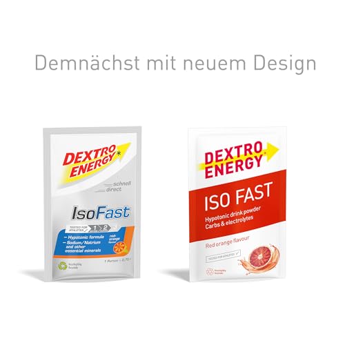 DEXTRO ENERGY ISO FAST RED ORANGE (12x56g Sachets) - Hypotones Elektrolyt Pulver mit Natrium, Magnesium, Kalium und Chlorid, schnelle Kohlenhydrat und Mineralstoff Versorgung, Glutenfrei, Laktosefrei – Bild 5
