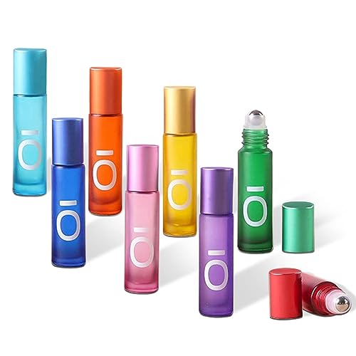10ml Etherische Oliën Rollerflessen - Roll op flessen met metalen Roller Ball & Silver Cap - Inclusief 1 flesopener & 1 Dropper & 199 etiketten - Perfect voor Aromatherapie (8Pcs OI)