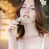 ❤Sobre las horquillas con diamantes de imitación. Material: aleación. Con perlas y diamantes de imitación. Nuestras horquillas para el pelo son muy elegantes, bonitas y elegantes. Llevarla puesta hará brillar a la gente y ganará muchos cumplidos.
