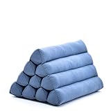 Leewadee Thai Triangle Cushion – Comfortable Backrest for TV or Reading, Wedge Pillow - Eco-Friendly Natural Kapok Filling, 50 x 33 x 33 cm, Anthracite - Image 1