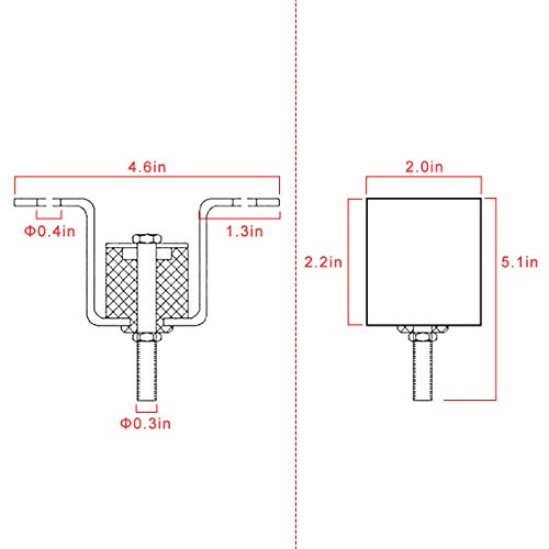 Air Jade Silicone Vibration and Sound Isolator, Ceiling Suspended Mounting Hanger, 110lbs Capacity, for Soundproof Project Home Theater Recording Studio Shockproof HVAC Fan Coil Unit Duct 2 Pack