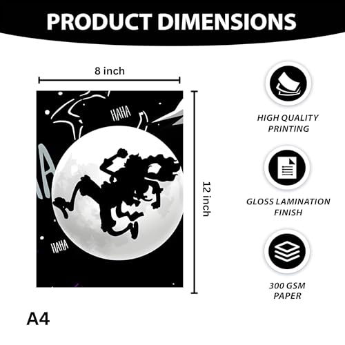 Image of ADRAIL STORE One Piece Anime Manga Poster, luffy Character Design Wall Poster 3 Panal - A4 Size, 300 GSM, Wall Decor Posters Wall Art For Bedroom, Living room, Office, Dining Room,No Frame (Luffy-2)