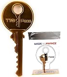 ®T10-PASS - Clé Pass PTT T10 pour serrure de boîte aux lettres - Clé universelle - Barillet de boîte aux lettres - Passe PTT T10 - Clé de facteur - Clé T10 en Alliage de titane Anodisée jaune
