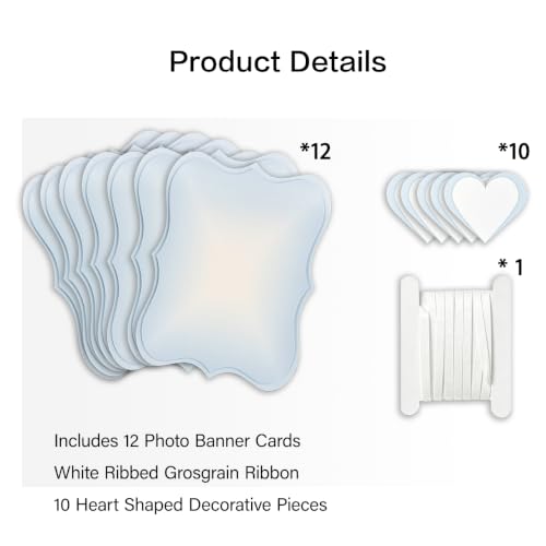 Image of 12 Pack Photo Garland Banner,Bridal Shower Decorations (6x4)