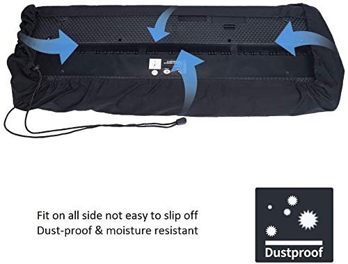 Housse De Protection Pour Clavier 61 Touches | Tissu Oxford Imperméable | Cordon De Serrage Réglable | Noir | Piano Numérique, Synthé - 13