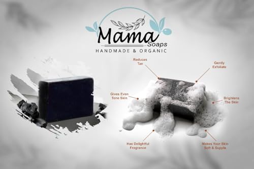 Image of Luxury Soap - Handmade Organic Ayurvedic Bath Bar with Pure Essential Oils for Glowing Skin | Sulfate-Free | For Men & Women (Pack of 3) (3, Charcoal)