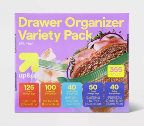 up and up Food Storage Bags Variety Pack - Clear - 355ct - (1 Pack)