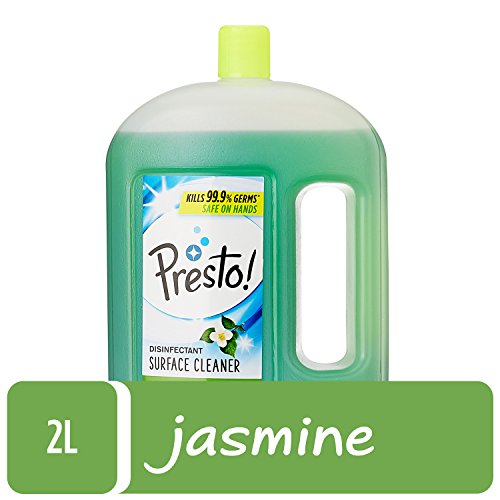Image of Dish Wash Gel - 2 L (Lemon) & Amazon Brand - Presto! Disinfectant Floor Cleaner Jasmine, 2 L