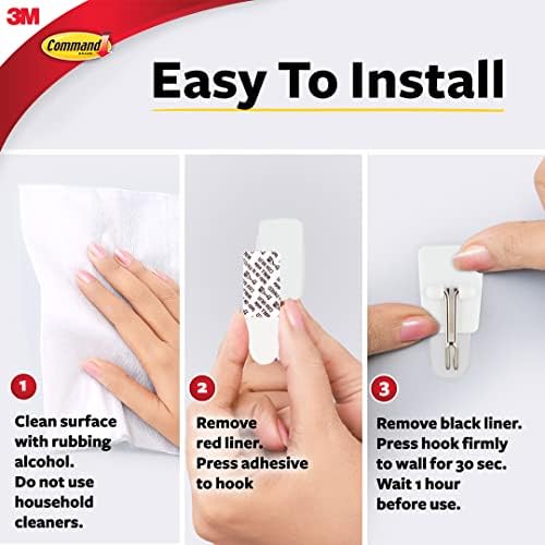 Command 17067ES Kitchen Utensil Hooks with Command Adhesive Strips - Small, White