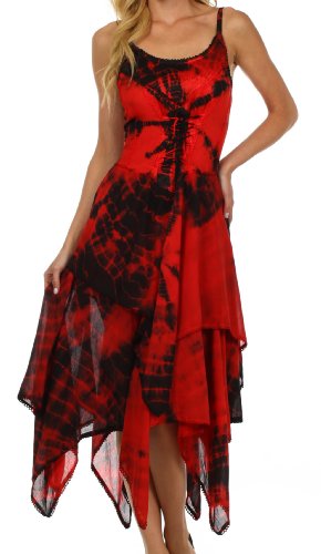 Image of Sakkas Annabella Corset Bodice Handkerchief Hem Dress