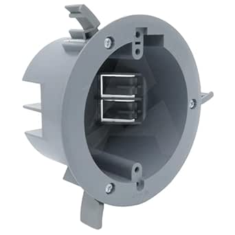 (Pack of 1) 4'' Old Work Round Electrical Box, One-Gang Grey PVC ...