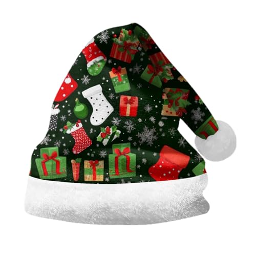 Gorra negra con temática navideña, para adultos, para niños y niños, gorro de Navidad, gorro de fiesta, doble SI Ded Velvet, gafas de invierno, c, 15-60 Jahre